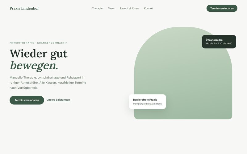 Entwurf Physiotherapie